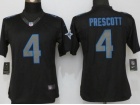 Womens Dallas Cowboys #4 Dak Prescott Black ImapactLimited Jerseys