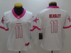 Dallas Cowboys #11 Cole Beasley White/Pink Color Rush Limited Women Jersey