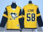 Youth Pittsburgh Penguins #58 Kristopher Letang Yellow 2017 Staduim Series Hockey Jerseys