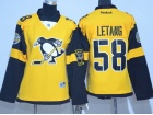 Women Pittsburgh Penguins #58 Kristopher Letang Yellow 2017 Staduim Series Hockey Jerseys