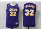 Youth Los Angeles Lakers #32 Magic Johnson Purple Basketball Jerseys