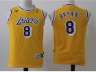 Youth Los Angeles Lakers #8 Kobe Bryant Yellow Throwback Basketball Jerseys