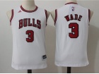 Youth Chicago Bulls #3 Dwyane Wade White Basketball Jerseys