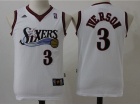 Youth Philadelphia 76ers #3 Allen Iverson White Throwback Basketball Jerseys