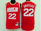 Houston Rockets #22 Clyde Drexler Red Hardwood Classic Basketball Jerseys