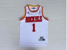 Houston Rockets #1 Tracy McGrady White Hardwood Classic Basketball Jerseys