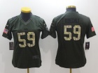 Women Carolina Panthers #59 Luke Kuechly Green Salute to Service Jersey