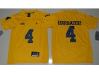 Youth Jordan Brand Michigan Wolverines #4 Jim Harbaugh Yellow College Football Limited Jersey