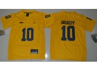 Youth Jordan Brand Michigan Wolverines #10 Tom Brady Yellow College Football Limited Jersey