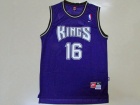 Sacramento Kings #16 Peja Stojakovic Purple Basketball Jerseys