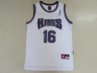 Sacramento Kings #16 Peja Stojakovic White Basketball Jerseys