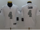 Youth Oakland Raiders #4 Derek Carr White Color Rush Football Jerseys