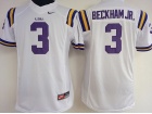 Women LSU Tigers #3 Odell Beckham Jr. White Limited Jersey