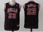 Youth Chicago Bulls #23 Michael Jordan Black RED PINSTRIPES Kids Jersey