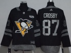 Pittsburgh Penguins #87 Sidney Crosby Black 100th Anniversary Hockey Jersey