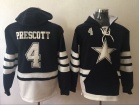 Dallas Cowboys #4 Dak Prescott Blue White Football Hoodie