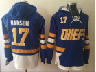 Hanson Brothers Charlestown CHIEFS Ice Hockey Jerseys #17 Steve Hanson Blue Hoodies