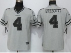 Women Dallas Cowboys #4 Dak Prescott Gridiron Gray II Football Jersey