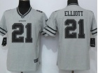 Women Dallas Cowboys # 21 Ezekiel Elliott Gridiron Gray II Football Jersey