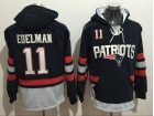 New England Patriots #11 Julian Edelman Blue Pullover Football Hoodies