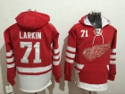 Detroit Red Wings #71 Dylan Larkin Red 100th Anniversary Hockey Hoodie