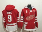 Detroit Red Wings #9 Gordie Howe Red 100th Anniversary Hockey Hoodie