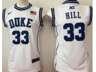 2017 Duke Blue Devils #33 Grant Hill White College Basketball Jersey