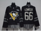 Pittsburgh Penguins #66 Mario Lemieux Black 100th Anniversary Hockey Jersey