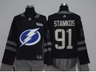 Tampa Bay Lightning #91 Steven Stamkos Black 100th Anniversary Hockey Jersey