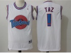 Space Jam Tune Squad #! Taz White Stitched Basketball Jerseys