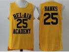 BEL-AIR Academy #25 Carlton Banks Yellow Movie Basketball Jerseys