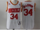 Houston Rockets #34 Hakeem Olajuwon White Hardwood Classic Basketball Jerseys