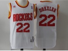 Houston Rockets #22 Clyde Drexler White Hardwood Classic Basketball Jerseys