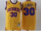 Golden State Warriors #30 Stephen Curry Yellow Throwback Stitched Basketball Jerseys