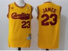 Cleveland Cavaliers #23 LeBron James Yellow Throwback Basketball Jerseys