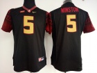 Women's Florida State Seminoles #5 Jameis Winston Black Football Jersey