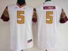 Women's Florida State Seminoles #5 Jameis Winston White Football Jersey