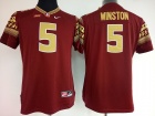 Women's Florida State Seminoles #5 Jameis Winston Red Football Jersey