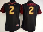 Women's Florida State Seminoles #2 Deion Sanders Black Football Jersey