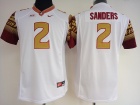 Women's Florida State Seminoles #2 Deion Sanders White Football Jersey