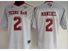 Women's Texas A&M #2 Aggies Johnny Manziel White Football Jersey