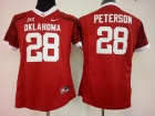 Womens Oklahoma Sooners #28 Adrian Peterson Red New Style Football Jersey