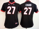 Womens Georgia Bulldogs #27 Nick Chubb Black Football Jersey