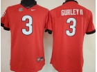 Womens Georgia Bulldogs #3 Todd Gurley II Red Football Jersey