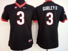 Womens Georgia Bulldogs #3 Todd Gurley II  Black Football Jersey