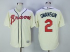 Atlanta Braves #2 Dansby Swanson Cream New Cool Base Baseball Jersey