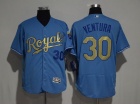 Kansas City Royals #30 Yordano Ventura World Series Champions Blue Gold Program Flexbase Jersey