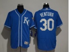 Kansas City Royals #30 Yordano Ventura Blue KC Flexbase Jersey