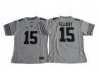 Womens Ohio State Buckeyes Ezekiel Elliott #15 Gridiron Gray College Football Jerseys