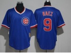 Chicago Cubs #9 Javier Baez Blue Pullover Throwback Jersey